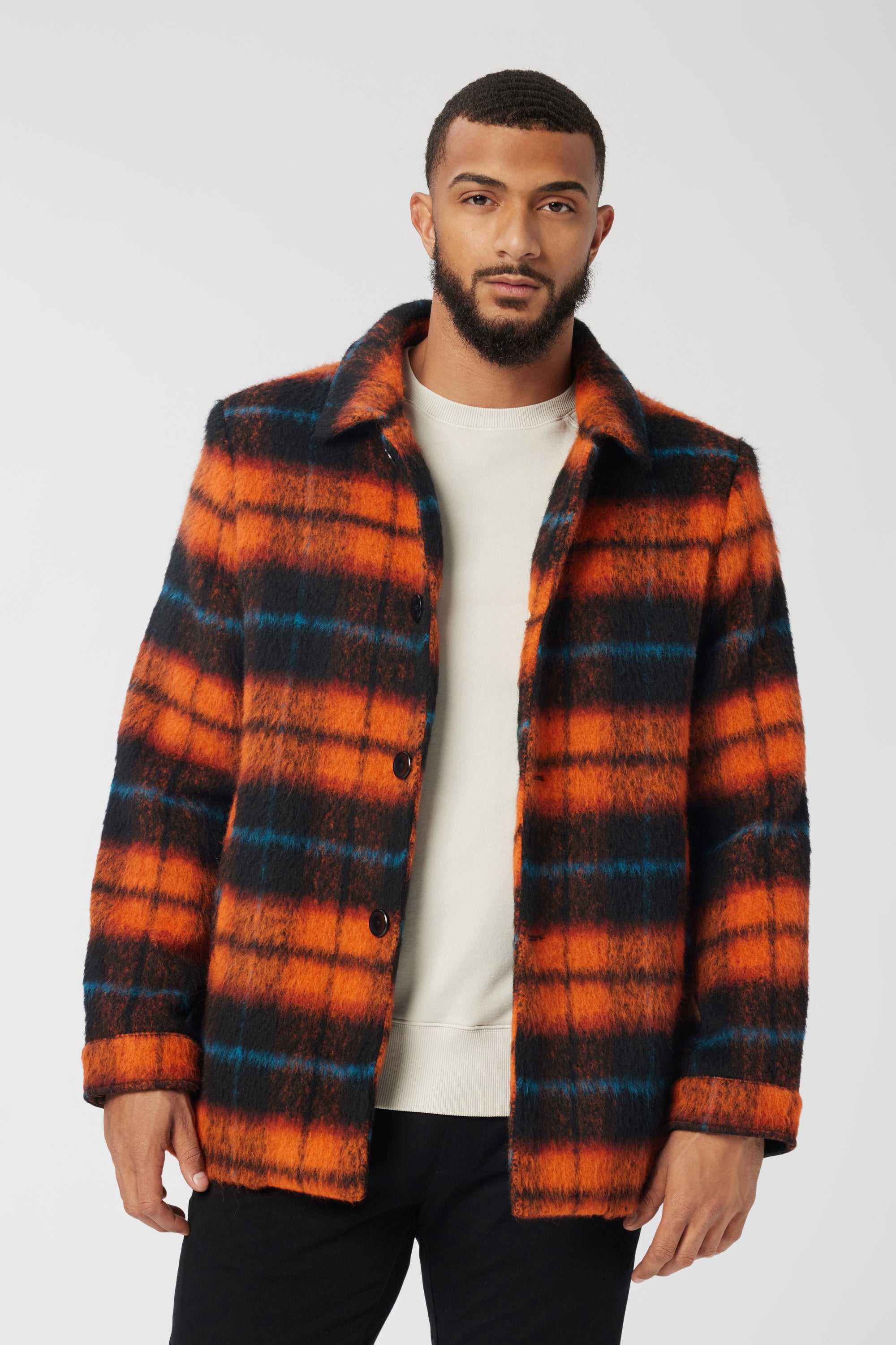 Plaid Wool Coat | Recycled Polyester